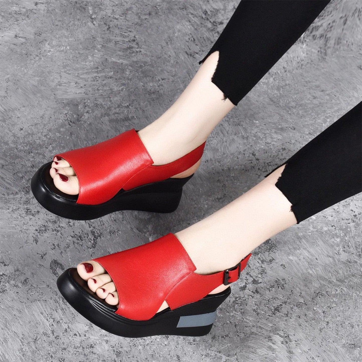 Women Solid Wedge Sandals for Eliminate Foot